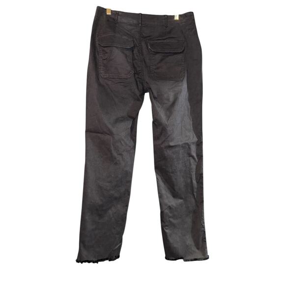 Anthropologie Pilcro Straight Leg Raw Hem Black Pants Women's 27 Flap Pockets - Picture 4 of 9